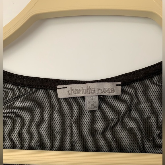 Charlotte Russe Rhinestone Sheer Black Bodysuit Size Small - Picture 4 of 5